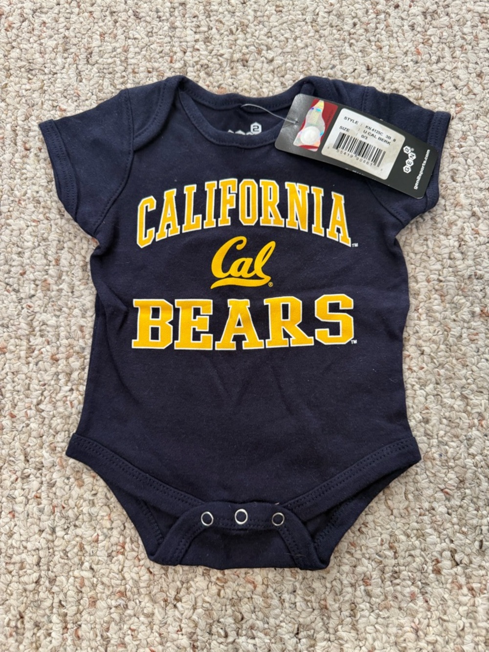 NWT Cal Bears Navy One-Piece Bodysuit University of Cal Berkley 0-3m California